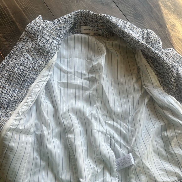 Veronica Beard Ryland Dickey Jacket Women's Blue Tweed Designer Luxury Jacket - Picture 8 of 10